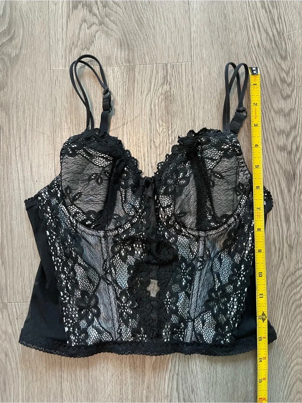 Black lace with white corset lingerie